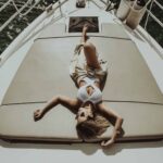 Model on yacht